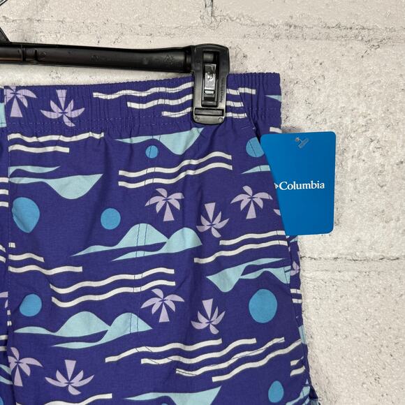 Columbia Women's Sandy River II Printed Mid-Rise Shorts - Purple Lotus LARGE - Picture 3 of 7